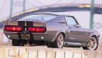 Picture rear of grey classic mustang fastback
